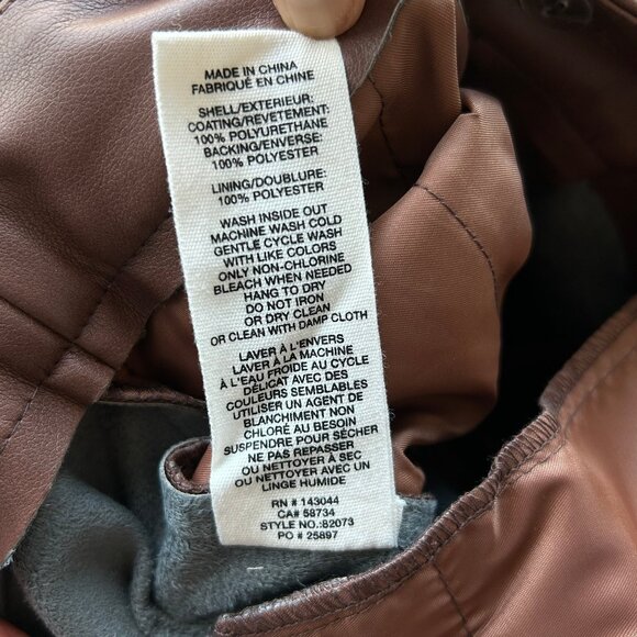 Avec Les Filles Faux Leather Wide Leg Pants Brown Size 2 Women's - Picture 7 of 10